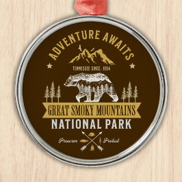 Adorno Metálico Great Smoky Mountains Vintage Forest Landscape