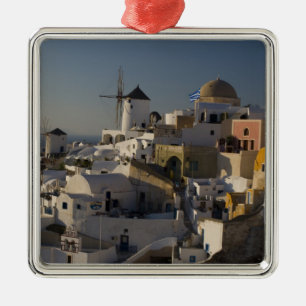 Adorno Metálico Grecia e isla griega de Santorini pueblo de Oia