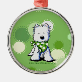 Adorno Metálico Green Dots Westie Ornament