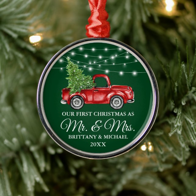Adorno Metálico Green First Christmas Mr. and Mrs Lights Truck (Árbol)
