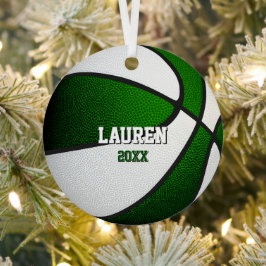 Adorno Metálico green white sports keepsake gifts basketball
