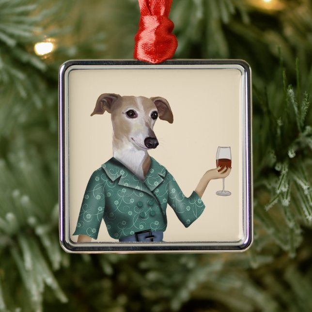 Adorno Metálico Greyhound Wine Snob (Árbol)