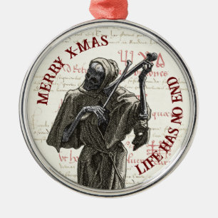 Adorno Metálico Grim Reaper Merry Xmas Ornament Charm