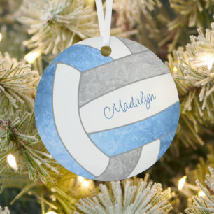 Adorno Metálico grisona azul azul grisáceo regalos de voleibol