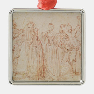 Adorno Metálico Grupo de actores cómicos y trágicos