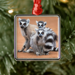 Adorno Metálico Grupo de Lemurs con Cuerdas