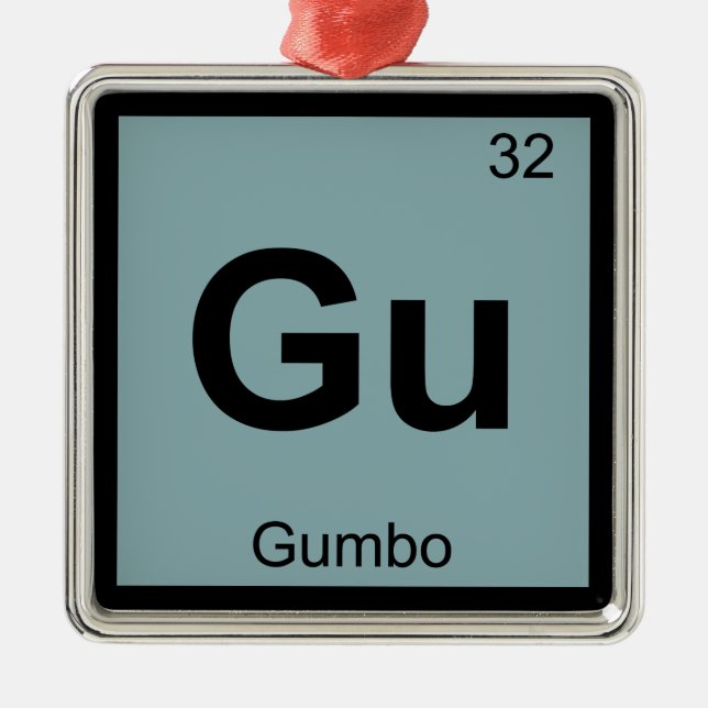 Adorno Metálico Gu - Gumbo Chemistry Periodic Table Symbol (Frente)