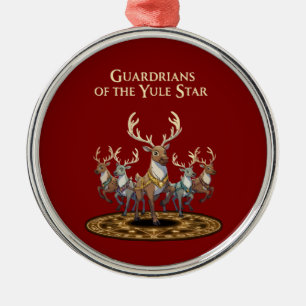 Adorno Metálico Guardianes de la Estrella Yule Fantasía Mágica Ren