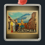 Adorno Metálico Guatemala Ornament Vintage Travel<br><div class="desc">A cool vintage style Guatemala ornament featuring the Santa Catalina Arch in Antigua.</div>