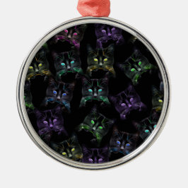 Adorno Metálico ¡Guay Gats on Black! Gatos multicolores