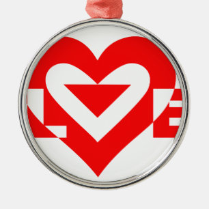 Adorno Metálico Guay Love Graphic, rojo