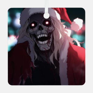 Adorno Metálico Guay Scary Creepy Skull Santa Claus Xmas