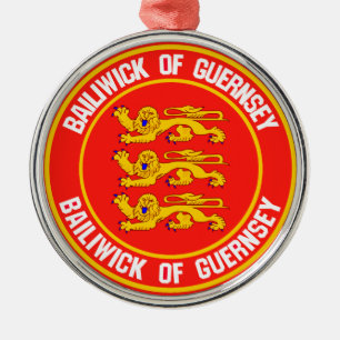Adorno Metálico Guernsey Round Emblem