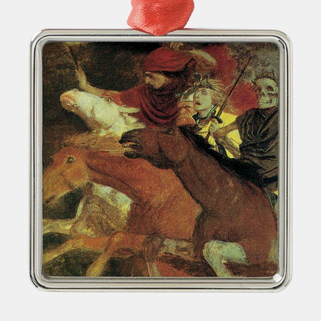Adorno Metálico Guerra de Arnold Bocklin, Bella Artes del Simbolis (Frente)