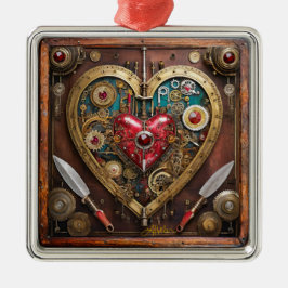 Adorno Metálico Guerrero de San Valentín de Rubíes y Dagas Steampu