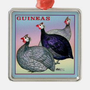Adorno Metálico Guineas Three Fowl