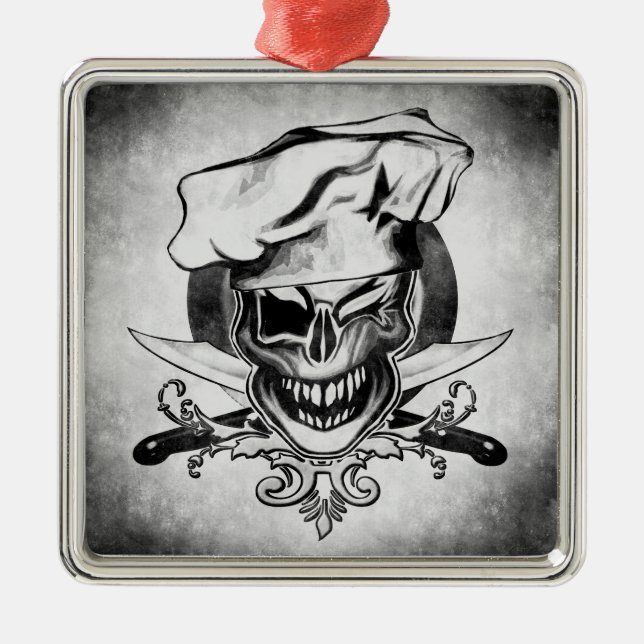 Adorno Metálico Guiño del cráneo del cocinero (Frente)