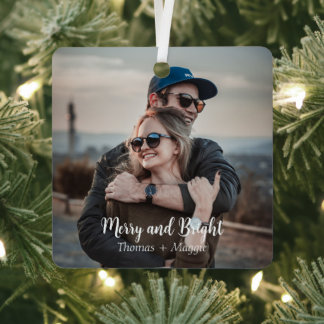 Adorno Metálico Guión de fotos elegante de pareja personalizado