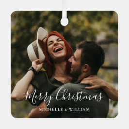 Adorno Metálico Guión de Navidades de fotografía mínimo moderno