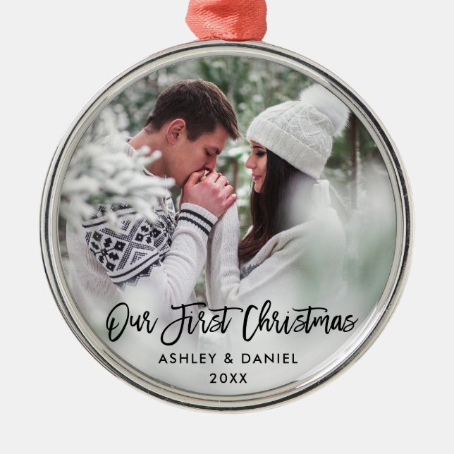 Adorno Metálico Guión de pincel moderno combina nuestra primera Na (Frente)