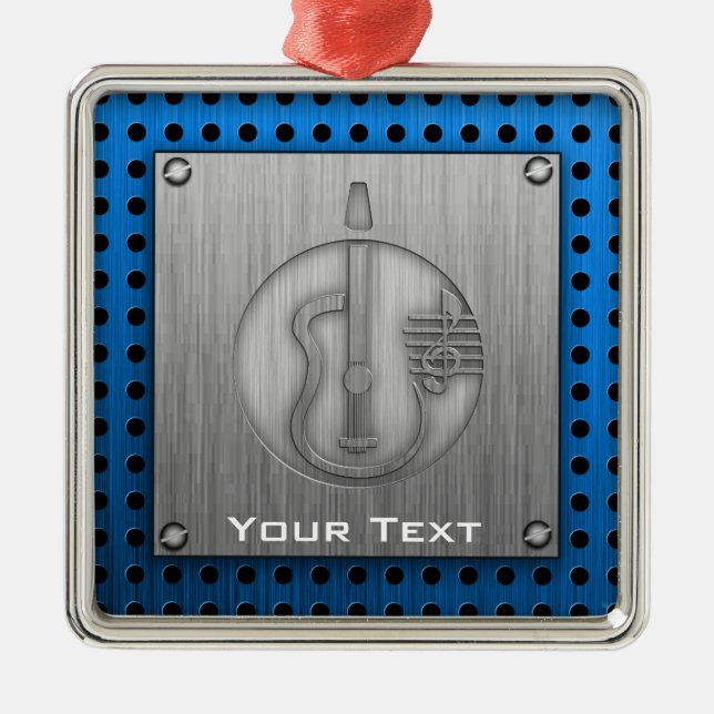 Adorno Metálico Guitarra acústica; Metal-mirada cepillada (Frente)