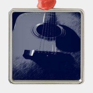 Adorno Metálico Guitarra Azul