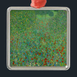 Adorno Metálico Gustav Klimt - Campo de amapola<br><div class="desc">Campo de amapola / Campo de los cachorros - Gustav Klimt,  Petróleo en lienzo,  1907</div>