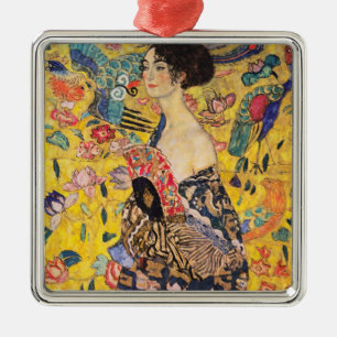 Adorno Metálico Gustav Klimt - Dama con Abanico