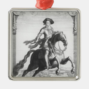 Adorno Metálico Gustavus Adolphus II, rey de Suecia, encendido
