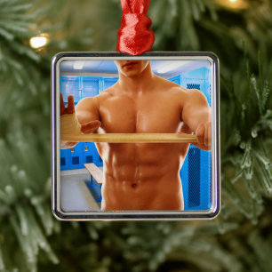 Adorno Metálico Gymnas de 6-pack sin camisa del hombre musculoso d