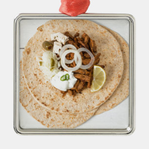 Adorno Metálico Gyros pita con aceitunas coleslaw de tzatziki y fe