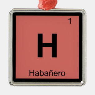Adorno Metálico H - Tabla Periódica de Química del Pimiento Habane