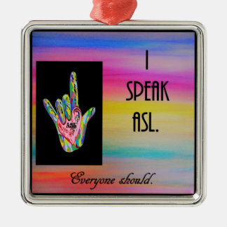 Adorno Metálico Hablo el ASL que debe cada uno