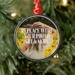 Adorno Metálico Hacer que su propio personalizado sea personalizad<br><div class="desc">Haz que tu propio personalizado haga un único y personalizado adorno colgante de Ricaso - agrega tu propia foto y texto También es genial para bodas y otras ocasiones. Existen muchos estilos de los que elegir,  entre ellos uno y dos lados.</div>
