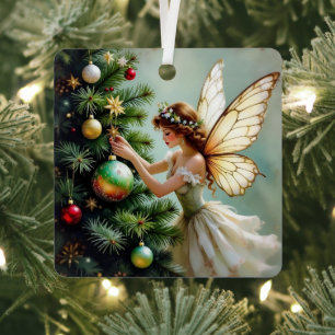 Adorno Metálico Hada Ángel Personalizado Navidad