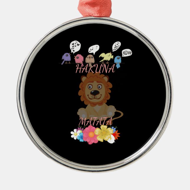 Adorno Metálico Hakuna Matata Hakunamatata bebé león. (Frente)