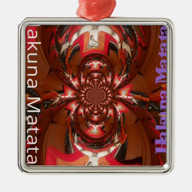 Adorno Metálico Hakuna Matata Halloween Mask Kaleidoscope Resumen (Frente)