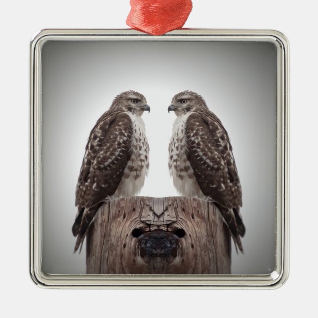 Adorno Metálico Halcón en un poste (Frente)