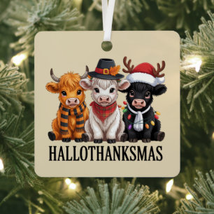 Adorno Metálico Hallothanksmas Otoño Vaca Espeluznante Temporada G