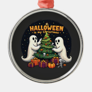 Adorno Metálico Halloween es mi Navidad Divertido Fantasma Navidad