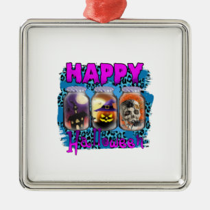 Adorno Metálico Halloween Happy Halloween Birthday