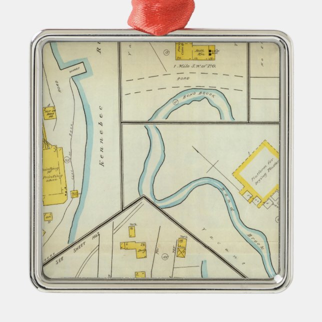 Adorno Metálico Hallowell, el condado de Kennebec, y Maine 3 (Frente)