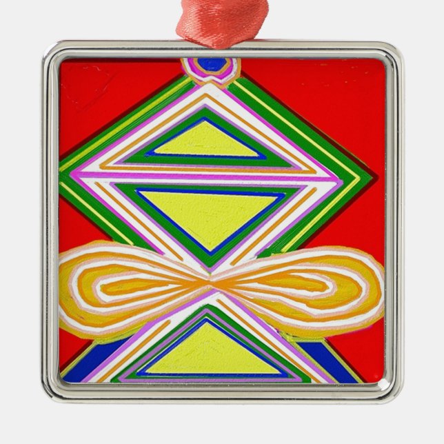 Adorno Metálico HALU HALOO Karuna Reiki - símbolos del triángulo (Frente)