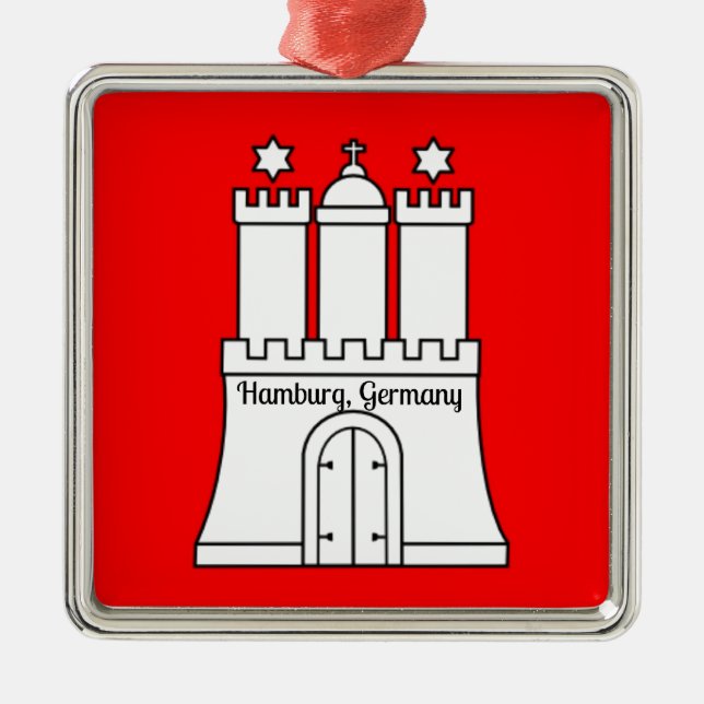 Adorno Metálico Hamburgo, bandera alemana (Frente)