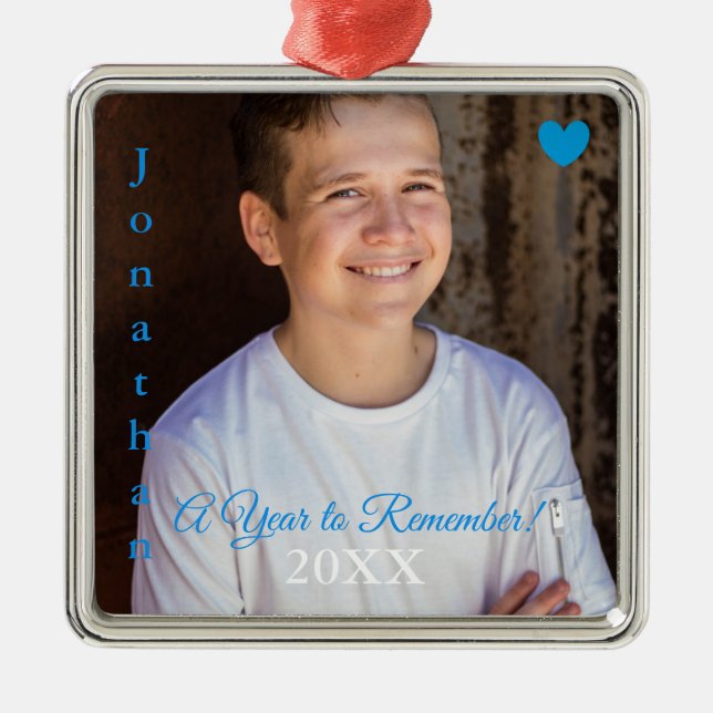 Adorno Metálico HAMbyWG - Corazón azul y palabras (Frente)