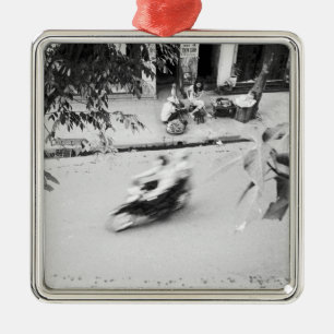 Adorno Metálico Hanoi Vietnam, Motocicleta en el antiguo Hanoi