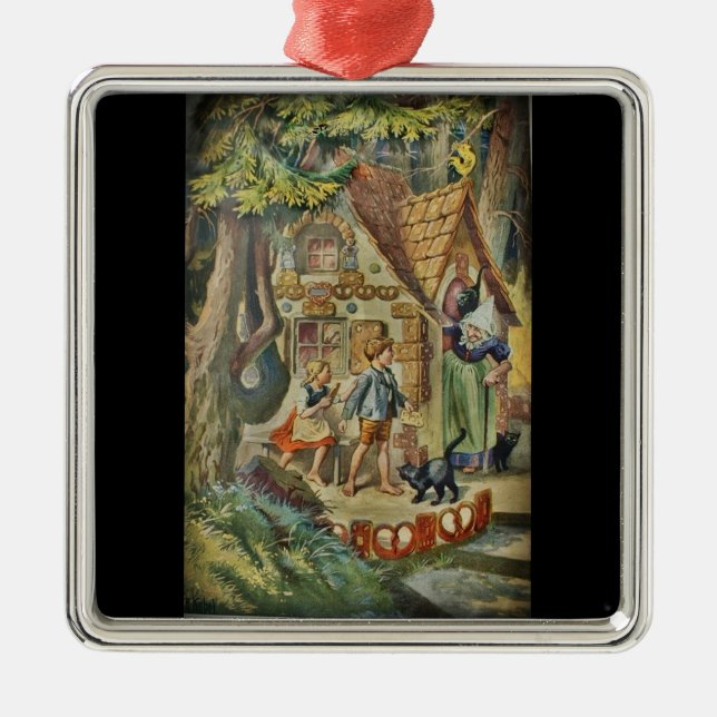 Adorno Metálico Hansel y Gretel en la Casa de Brujas (Frente)