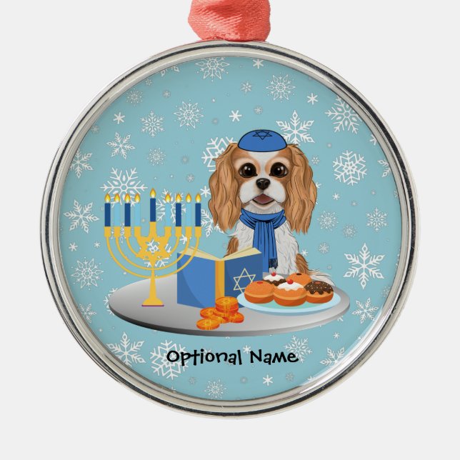 Adorno Metálico Hanukkah Blenheim Cavalier King Charles Spaniel Wr (Frente)