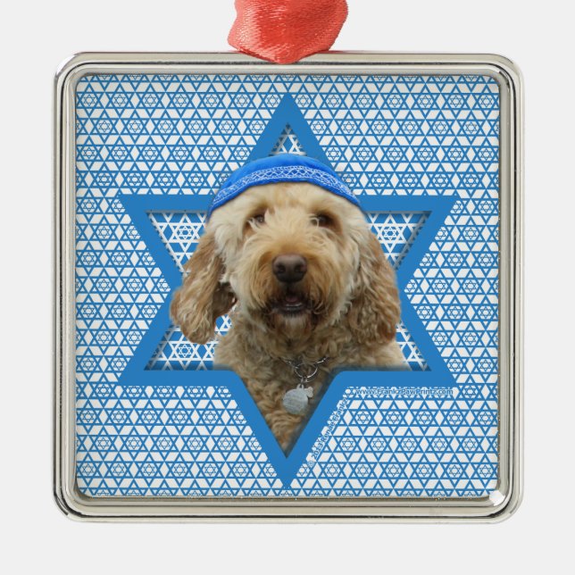 Adorno Metálico Hanukkah Star of David - Golden Doodle (Frente)