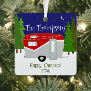 Adorno Metálico Happy Campers Keepsake Ornament